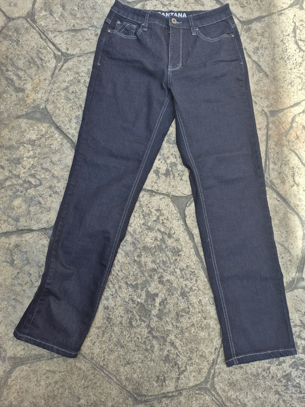 Women Santana Jeans, Stretch. Size 8 x 30. Dark Wash. Comfortable. Straight‎ Leg